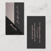 Elegant chic luxe hedendaagse leopard glittery visitekaartje (Voorkant / Achterkant)