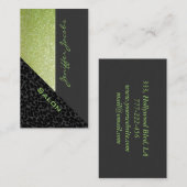Elegant chic luxe hedendaagse leopard glittery visitekaartje (Voorkant / Achterkant)