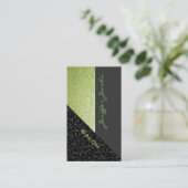 Elegant chic luxe hedendaagse leopard glittery visitekaartje (Staand voorkant)