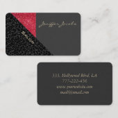 Elegant chic luxe hedendaagse leopard glittery visitekaartje (Voorkant / Achterkant)