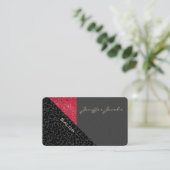 Elegant chic luxe hedendaagse leopard glittery visitekaartje (Staand voorkant)