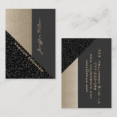 Elegant chic luxe hedendaagse leopard glittery visitekaartje (Voorkant / Achterkant)