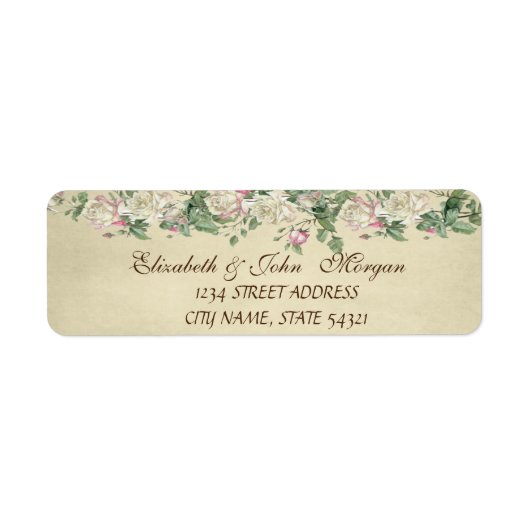 Elegant Chic Luxe - Rozen Adreslabel Etiket (Voorkant)