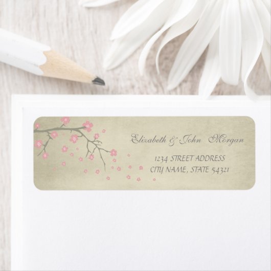 Elegant Chic Luxury - Cherry Tree Address Label (Insitu)