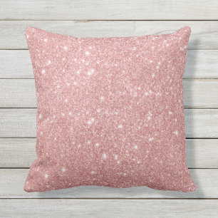 Elegant Chic Luxury Faux Glitter Roos Gold Buitenkussen