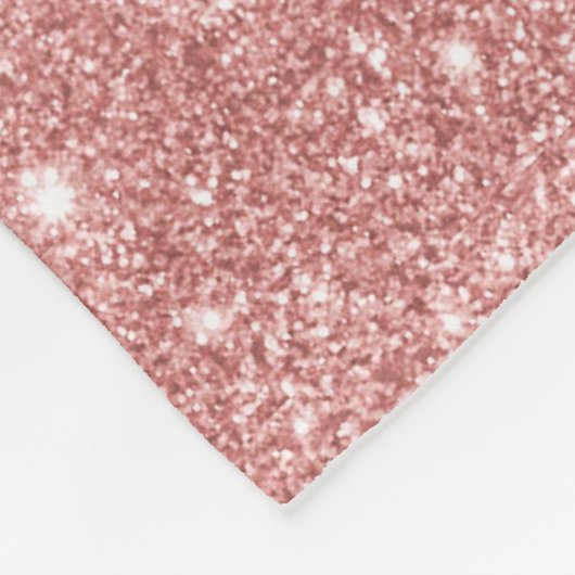 Elegant Chic Luxury Faux Glitter Roos Gold Fleece Deken (Hoek)