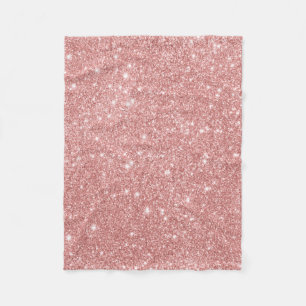 Elegant Chic Luxury Faux Glitter Roos Gold Fleece Deken