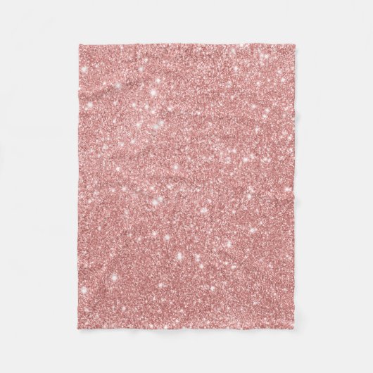 Elegant Chic Luxury Faux Glitter Roos Gold Fleece Deken (Voorkant)