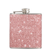 Elegant Chic Luxury Faux Glitter Roos Gold Heupfles (Voorkant)