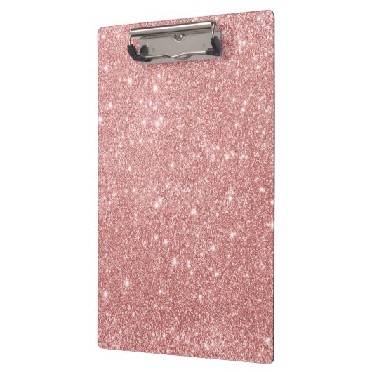 Elegant Chic Luxury Faux Glitter Roos Gold Klembord (Links)