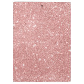 Elegant Chic Luxury Faux Glitter Roos Gold Klembord (Achterkant)