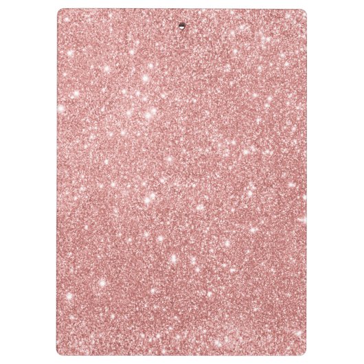 Elegant Chic Luxury Faux Glitter Roos Gold Klembord (Achterkant)