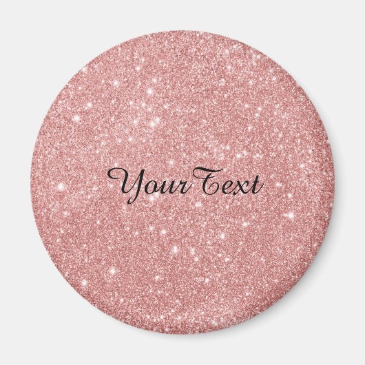 Elegant Chic Luxury Faux Glitter Roos Gold Magneet (Voorkant)