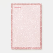 Elegant Chic Luxury Faux Glitter Roos Gold Post-it® Notes (Voorkant)