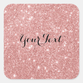 Elegant Chic Luxury Faux Glitter Roos Gold Vierkante Sticker