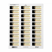 Elegant Chic Luxury, Faux Gold, Black, Monogram Etiket (Full Sheet)