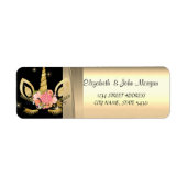 Elegant Chic Luxury, Faux Gold, Black, Unicorn Etiket (Voorkant)