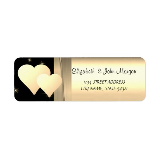Elegant Chic Luxury, Faux Gold Hearts Etiket (Voorkant)