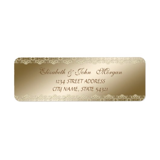 Elegant Chic Luxury, Faux Gold, Lace Etiket (Voorkant)