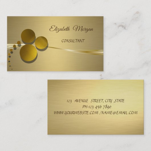 Elegant Chic Luxury Faux Gold Visitekaartje (Voorkant / Achterkant)