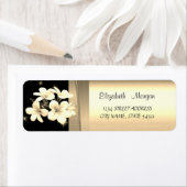 Elegant Chic Luxury, Faux Gold, zwart, bloemen Etiket (Insitu)