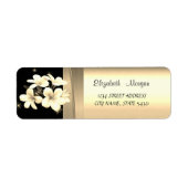 Elegant Chic Luxury, Faux Gold, zwart, bloemen Etiket (Voorkant)