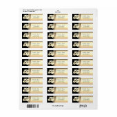 Elegant Chic Luxury, Faux Gold, zwart, bloemen Etiket (Full Sheet)