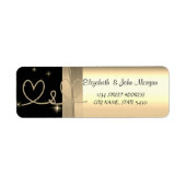 Elegant Chic Luxury, Faux Gold, zwart, hart Etiket (Voorkant)