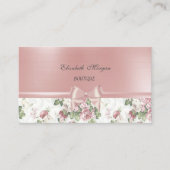 Elegant Chic Luxury, Flowers, Roze Ribbon Bow Visitekaartje (Voorkant)