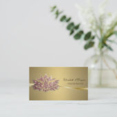 Elegant Chic Luxury Gold Glitter Lotus Visitekaartje (Staand voorkant)