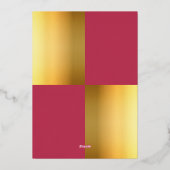Elegant Chic Luxury Magenta Gold Lijst Wedding Folie Uitnodiging (Achterkant)