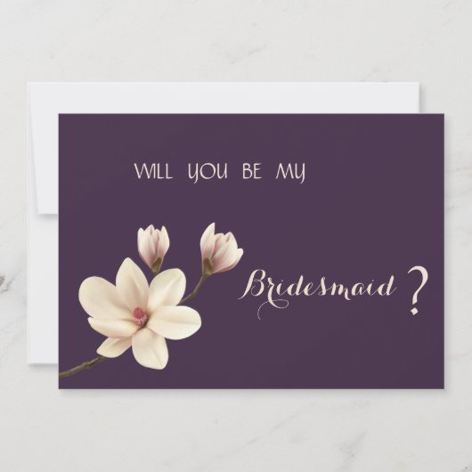 Elegant Chic Magnolia Bridesmaid Kaart (Voorkant)