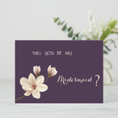 Elegant Chic Magnolia Bridesmaid Kaart (Staand voorkant)