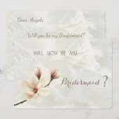 Elegant Chic Magnolia Bridesmaid Kaart (Voorkant / Achterkant)
