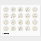 Elegant Chic Magnolia, marmer Wedding Ronde Sticker (Vel)