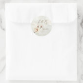 Elegant Chic Magnolia, marmer Wedding Ronde Sticker (Tas)