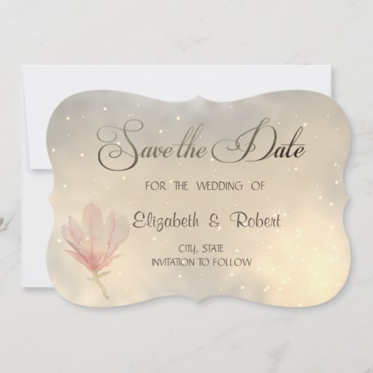 Elegant Chic Magnolia slaat de datum op Save The Date (Voorkant)