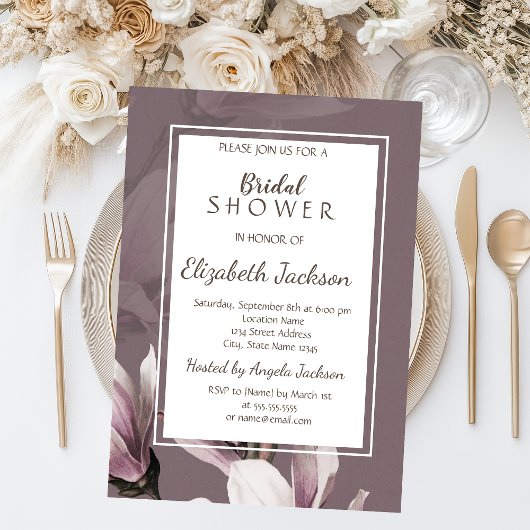 Elegant Chic Magnolia Vrijgezellenfeest Kaart