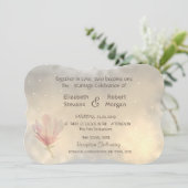 Elegant Chic Magnolia Wedding Invitation Kaart (Staand voorkant)