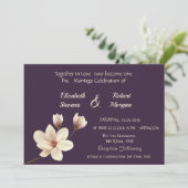 Elegant Chic Magnolia Wedding Invitation Kaart (Staand voorkant)