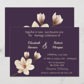 Elegant Chic Magnolia Wedding Invitation Kaart (Voorkant / Achterkant)