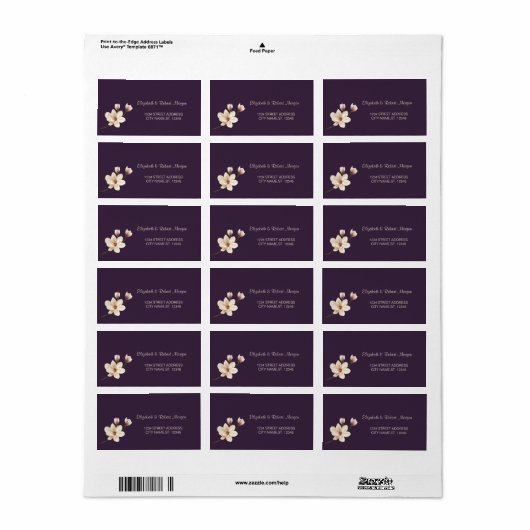 Elegant Chic Magnolia Wedding Label (Full Sheet)