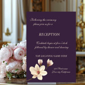 Elegant Chic Magnolia Wedding Reception Kaart
