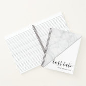 Elegant Chic Marble Boss Babe Persoonlijk Notitieboek (Binnen)