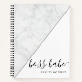 Elegant Chic Marble Boss Babe Persoonlijk Notitieboek (Voorkant)
