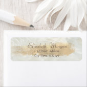 Elegant Chic Marble, Faux Gold Brush Stroke Etiket (Insitu)