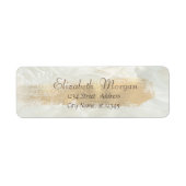 Elegant Chic Marble, Faux Gold Brush Stroke Etiket (Voorkant)