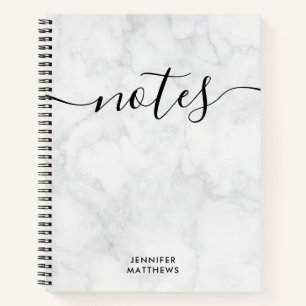 Elegant Chic Marble - gepersonaliseerd Notitieboek