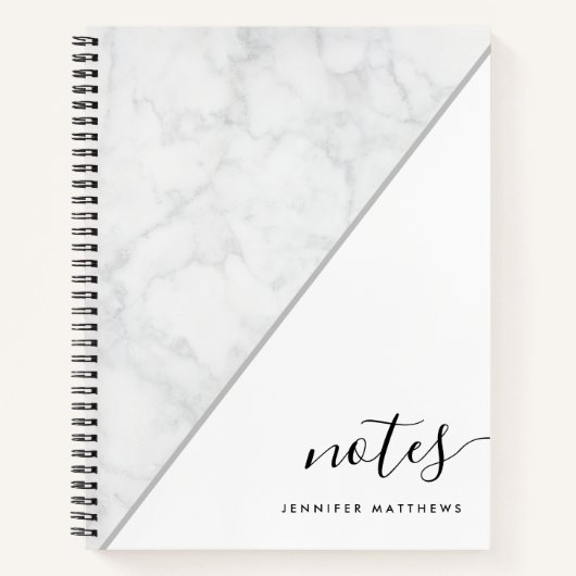 Elegant Chic Marble - gepersonaliseerd Notitieboek (Voorkant)