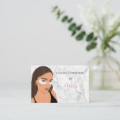 Elegant Chic Marble Lashes Extension Visitekaartje (Staand voorkant)